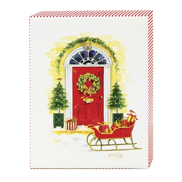 Graphique Holiday Door Petite Boxed Cards, Merry Christmas Written Inside, Pack of 20 Cards and Envelopes