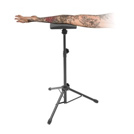 Tattoo Armrest Stand Tripod, Foldable Arm Leg Rest Stand for Tattooing Adjustable Height and Tilt Tattoo Equipment Sponge Pad Arm Bar Pad PU Leather
