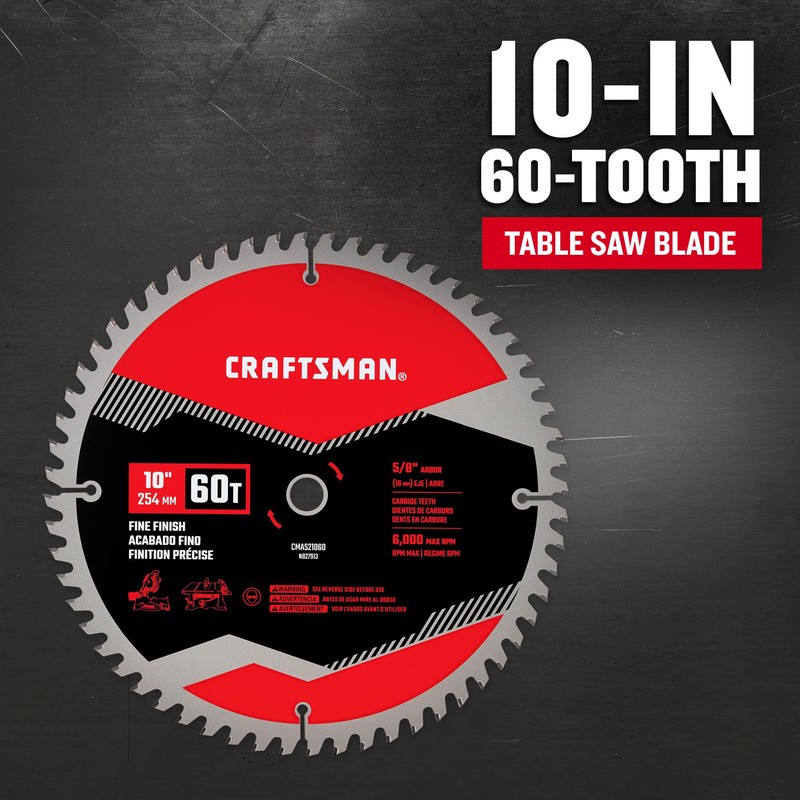 CRAFTSMAN 10 in Table Saw Blade 60 Tooth with 5/8