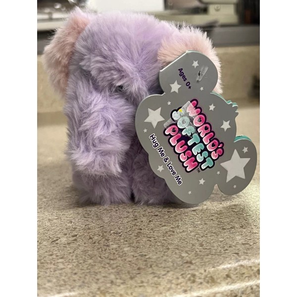 World's Softest Plush Purple Elephant 6" Stuffed Animal SOFT NWT