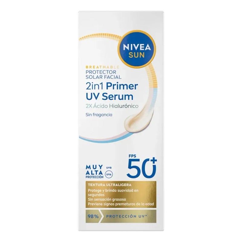 Nivea Sun Primer 2 En1 Uv Serum 30ml, Prebase de
