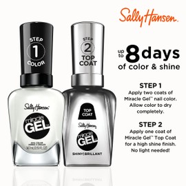 Sally Hansen Miracle Gel, Get Mod, Long Lasting, Gel-Like Formula, No UV Lamp Needed, Semi Opaque, Shiny White Nail Polish
