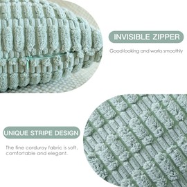 JOTOM Set of 2 Corduroy Soft Cushion Covers, Modern Cushion Covers, Decorative Sofa Cushion, Decorative Cushion Cover for Living Room, Sofa, Bedroom, Blue Green, 50 x 50 cm