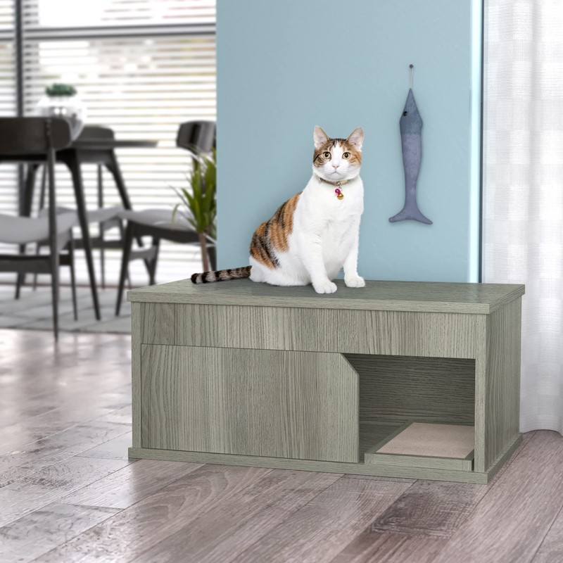 WAY BASICS Cat Litter Box Enclosure Hidden Cat Furniture, London