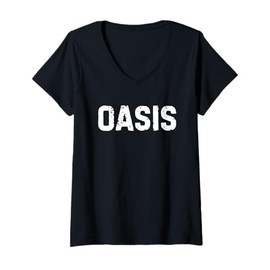 Womens Oasis California CA Vintage Retro Souvenirs V-Neck T-Shirt