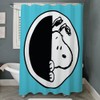 CafePress Snoopy Blue and White Decorative Fabric Shower Curtain