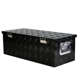 SPOFLYINN 30 Inch Heavy Duty Aluminum Truck Bed Tool Box 5 Bar Tread Waterproof Truck Storage Organizer Chest With Handle Lock Keys 30 inches
