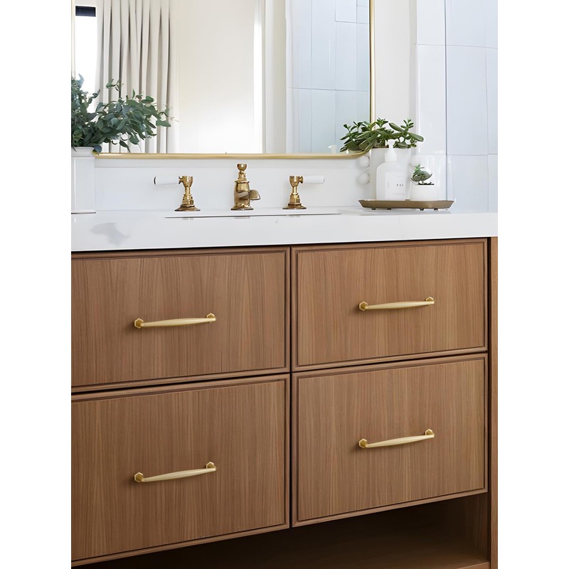 JIASENBAO 5 Pack Gold Cabinet Pulls 5" Hole Center Brushed
