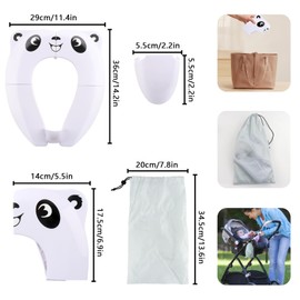 Foldable Baby Toilet Seat, Toilet Adapter for Children, Toilet Seat Cover, Toilet Seat Covers, Non-Slip Splashproof, Foldable for Travel, Boys and Girls, with Storage Bag