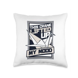 Easy Best Origami Crane Paper Gifts For Beginners Lifted Up My Mood Paper Crane Folding Owl Origami Throw Pillow, 16x16, Multicolor