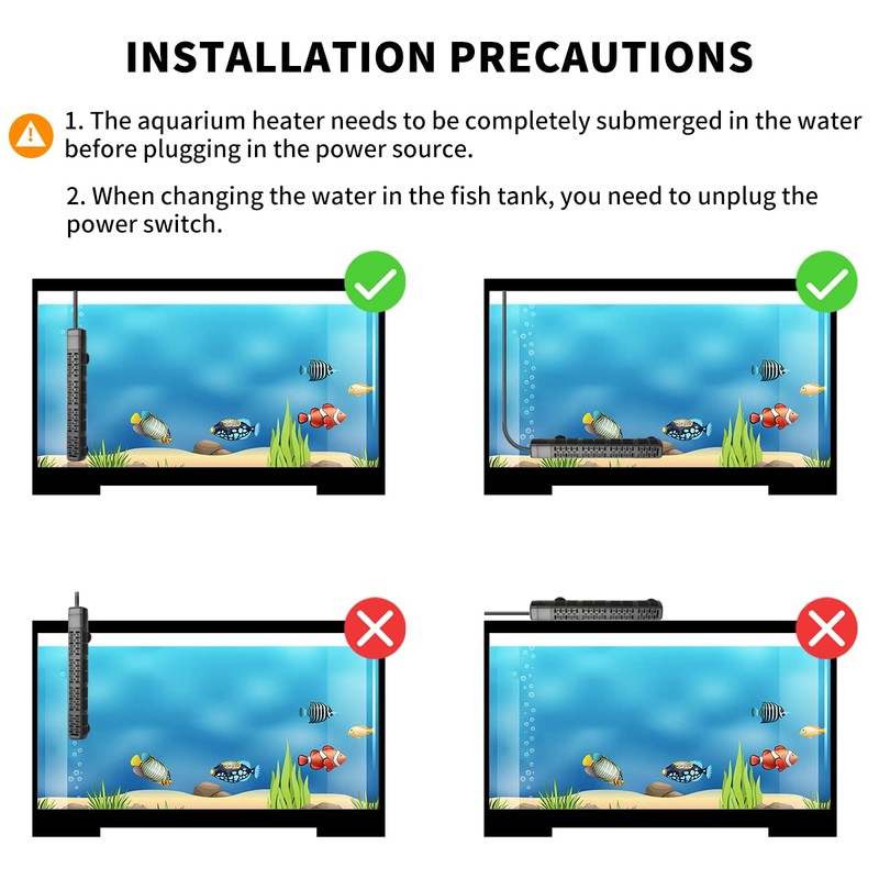 HiTauing Aquarium Heater, Upgraded 300W/500W Fish Tank Heater with Intelligent