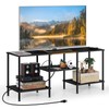 OYEAL Black Bedroom TV Stand with Power Outlets up to