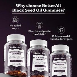 BetterAlt Black Seed Oil Gummies (400mg) | Helps Boost Immunity, Skin Health | 1-Month Dietary Supplement