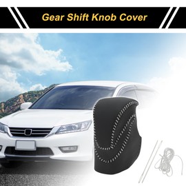 REPAIROCK Anti-Slip Gear Shift Knob Cover Car Stick Shifting Handle Protector for Honda Accord 2013-2017 Black Gray Faux Leather