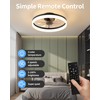 PUSU 15.8" Low Profile LED Ceiling Fans with Light, Reversible