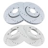 TRQ Front and Rear Performance Brake Rotors Set Premium G-Coated