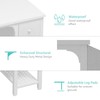 Lufeiya White Computer Desk with Drawers - 47 Inch PC