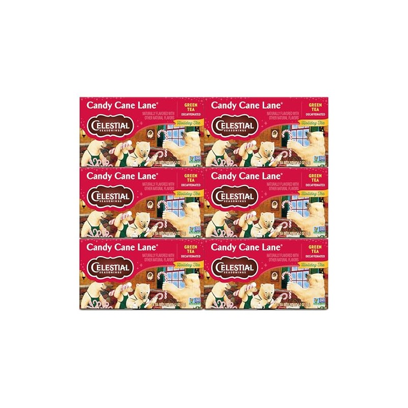 Celestial Seasonings Decaffeinated Candy Cane Lane Green Tea