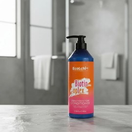 EcoLchi Biotin Oplex Shampoo Capilar Orgánico, Fórmula de Hidratación Profunda, 800 ml