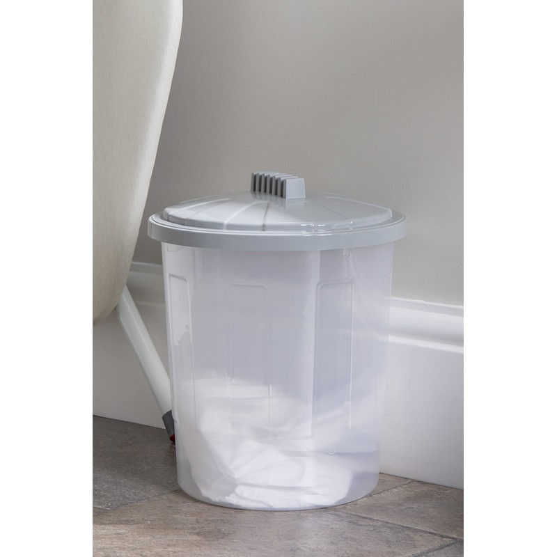 8L Fun Bin & Lid Clear/Cool Grey Small storage bin