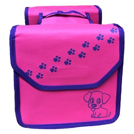 NTA Children's Bicycle Pannier Bag Double Pannier Bag in Dog Design Pink/Purple