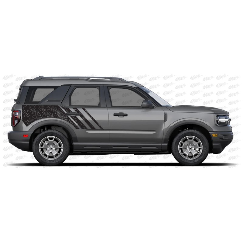 ANYStickerYouWant x2 Fading Topographic Side Graphic Vinyl Decals Fits Ford