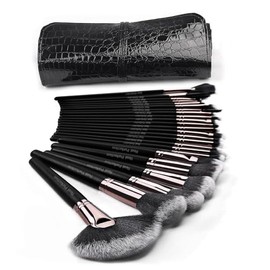 Real Perfection Juego de 24 brochas de maquillaje de alta calidad, base de polvo sintético de alta calidad, colorete, corrector de sombra de ojos, del
