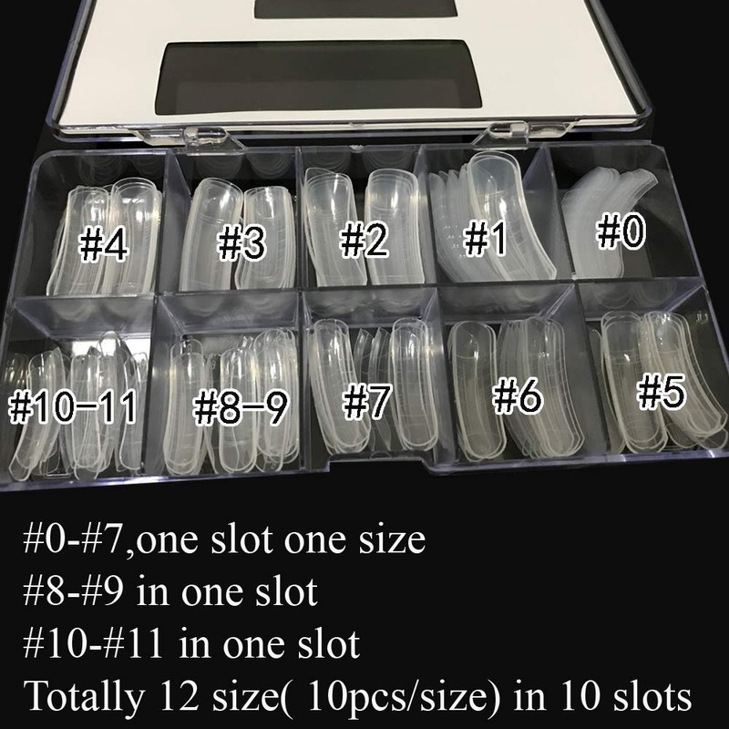 120PCS/Case Dual Forms Nail Mold 12 Size With Scale Gift