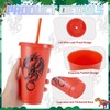 YLFYCOM 15 Pcs Western Dragon Cups with Lids and Straws,