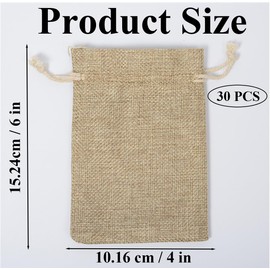 30pcs Fabric Gift Bags Hessian Drawstring Bag Biodegradable & Reusable Jute Bags for Wedding Party Jewelry Present DIY Craft Calendar