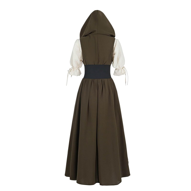 Nuoqi - Vestido renacentista para mujer, disfraz medieval de pirata,