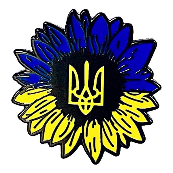 Pinstant Ukraine Ukrainian Sunflower Emblem Coat of Arms Trident Shield