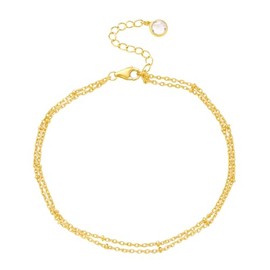 Gold & Silver Ankle Bracelets for Women – Dainty 14K Plated Waterproof Anklet, Layered Non-Tarnish Beach Jewelry, Adjustable Summer Gifts with Pearl, Heart & Butterfly Charms