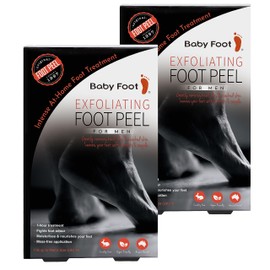 Baby Foot Original Exfoliant Foot Peel Mask - Repair Rough Dry Cracked Feet and remove Dead Skin, Repair Heels and enjoy Baby Soft Smooth Feet - 70mls Mint Scented Pair contains 17 natural extracts (2 Pack For Men)