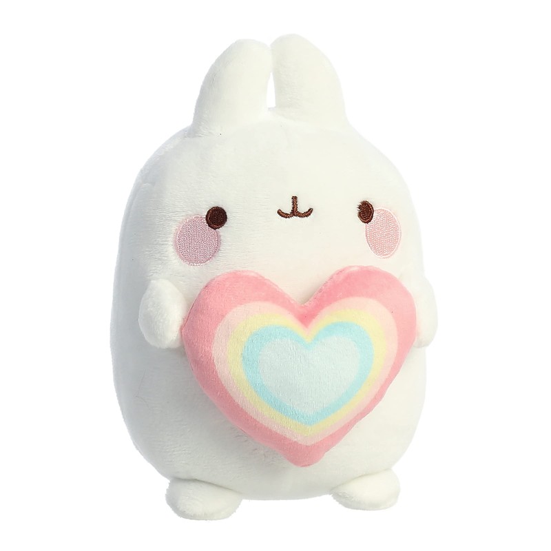 Aurora® Playful Molang Rainbow Heart Molang Stuffed Animal - Endearing