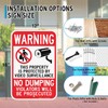 Faittoo Large No Dumping Sign, Property Protected By Video Surveillance