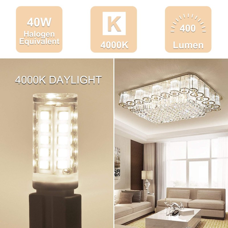 G9 LED Bulb, 4000K Natural White (Milk White) Bi Pin