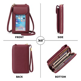 FALAN MULE Small Cell Phone Crossbody Bag Purse for Women, PU Leather Phone Wallet Purse