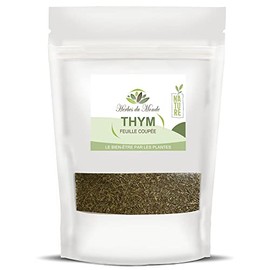 Herbes du Monde – Kräutertee aus getrockneten Thymianblättern – Tee aus Thymus vulgaris – Verdauungsaufguss – Tonikum und Antioxidans – kann auch Ihre Gerichte verfeinern – 1 Beutel mit 90 g