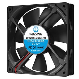WINSINN - Ventilador de 120 mm, 12 V, sin escobillas, 120 x 25 mm, para refrigeración de PC, carcasa de computadora, radiadores, 2 pines