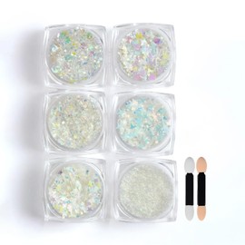 Glitzer Gesicht, Pack mit 6x Festival Glitzer Gel für Face & Body | Chunky Glitter für Make-Up, Nail Art, Haar & Kleidung | Hochpigmentiertes Glitzer Gesicht für Festivals & Partys