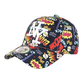 Black and Yellow Original Streetwear Bang Boum Unisex Baseball Cap, black