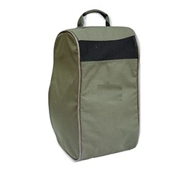 Farm Cottage Brands Wellington Boot Carrier/Bag, full length zip, side pocket, mesh breather to help drying and stop mould and mildew, folds flat 20" high, 13" deep, 9" wide (Green)