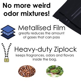 100 Durable Double-Sided Metallic Foil Mylar Flat Ziplock Bag 7.5x10cm (3x4") (Mixed)