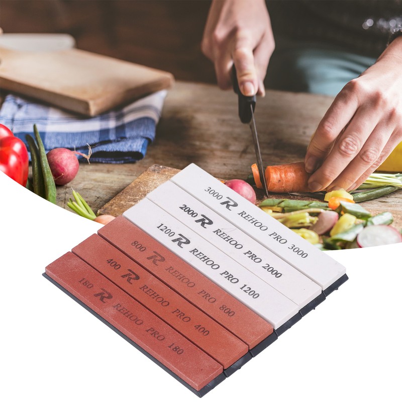 6pcs Whetstone White Corundum Multifunctional 80 400 800 1200 2000