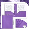 Lincia 100 Pcs Plastic Folders with Pockets and Prong Folders