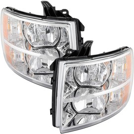 OCPTY Headlight Assembly Pair Replacement For 07-13 for Chevy Silverado 1500 07-14 for Chevy Silverado 2500 2500 HD 07-13 for Chevy Silverado 3500 07-14 for Chevy Silverado 3500 HD