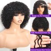REMESSE Short Curly Wig With Bangs Human Hair Curly Human