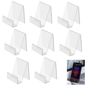 DACUAN Acrylic Book Stands, 8 Pack Clear Book Holder, Acrylic Book Display Easel, Display Stand, Acrylic Display Stand for Books, Photos, Brochures, Tablets and Phones 2.95 x 3.54 x 4.1 Inches