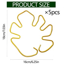 Zalizr 5 PCS Plant Stem Support, Metal Monstera Stabilizer Grapple Holder, Durable Turtle Shell Bamboo Support for Healthy Growth, Easy-to-Use Wear-Resistant Plant Stabilizer (Gold, 16x18 CM)